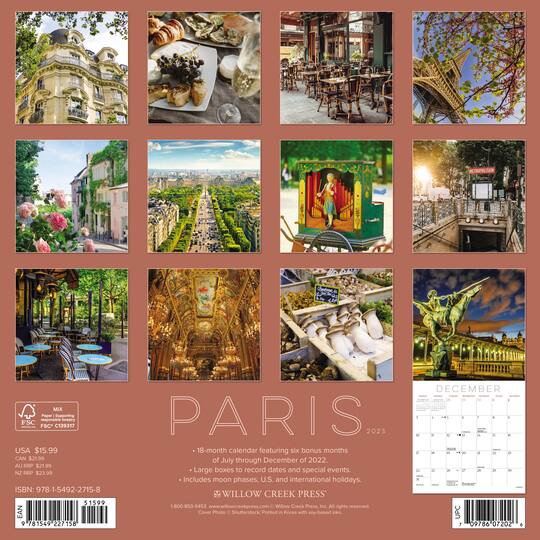 2023 Paris Wall Calendar Michaels